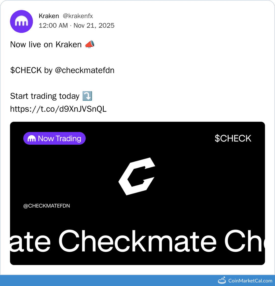 Kraken Listing CHECK by Anichess