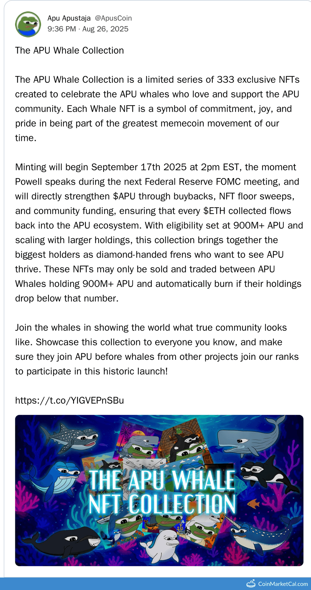 APU Whale NFT Collection Minting