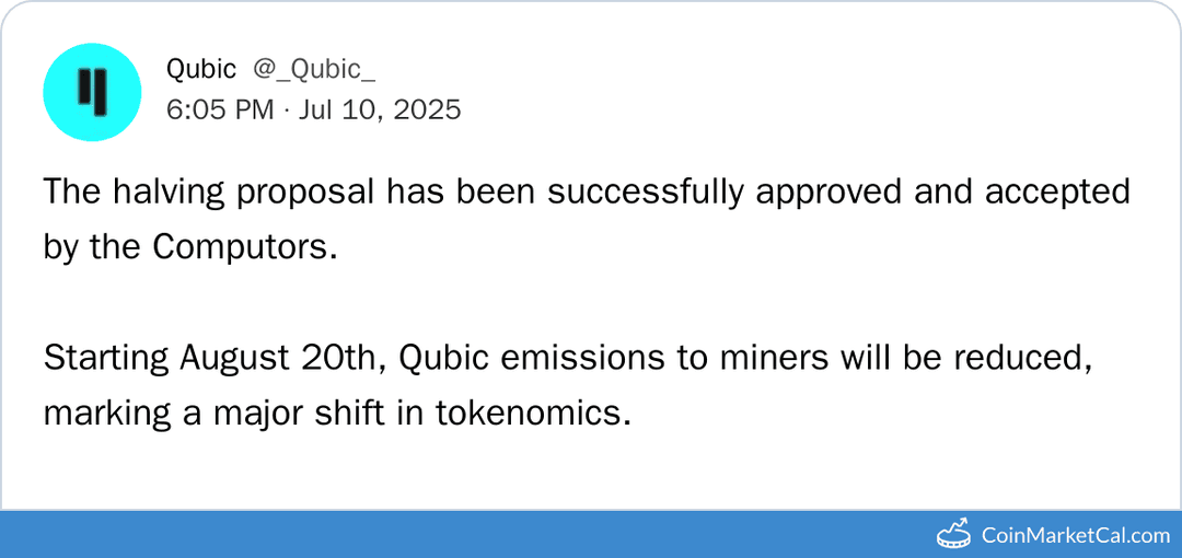 Qubic Halving Event