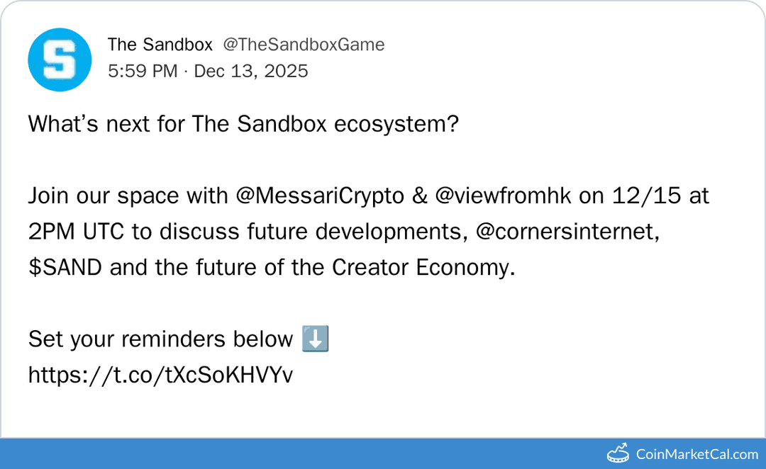 The Sandbox Ecosystem Space Discussion