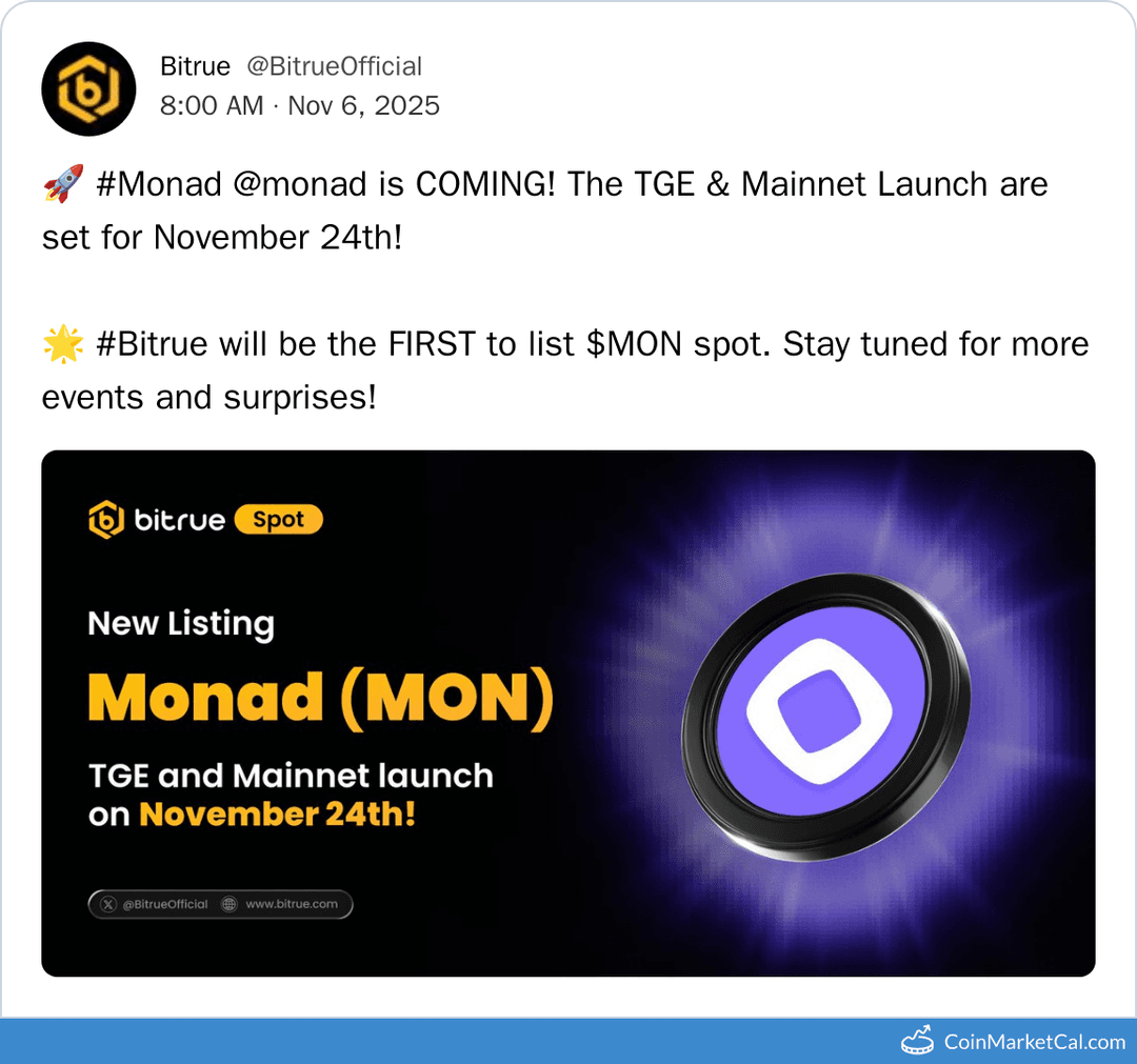Bitrue Listing of Monad
