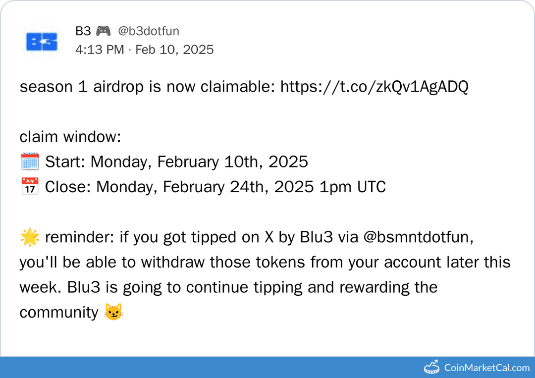 Season 1 Airdrop Claim