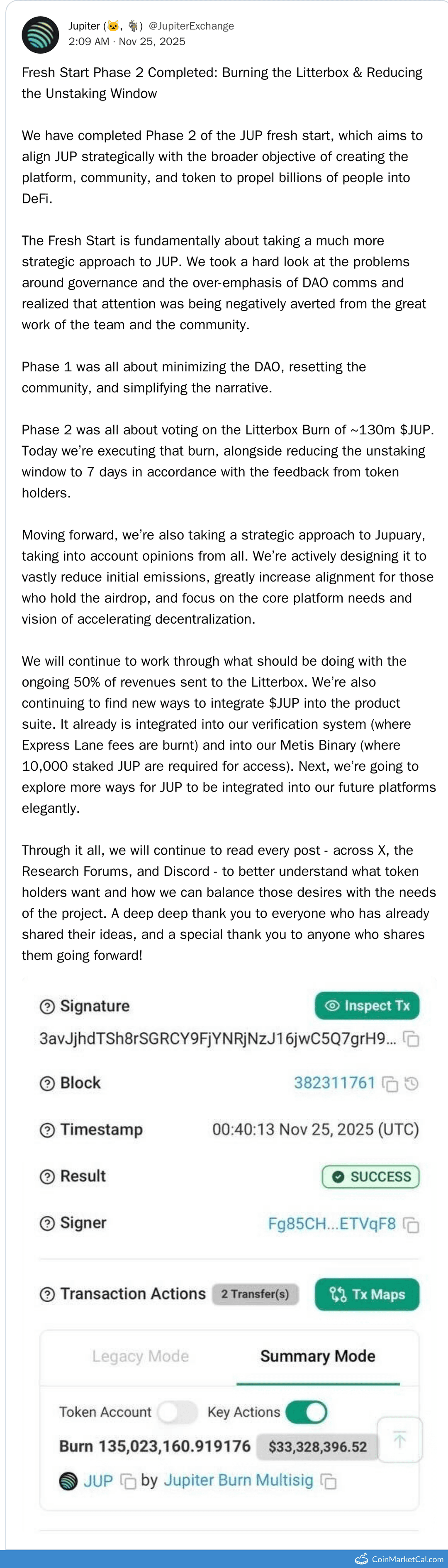 Jupiter Litterbox Burn & Unstaking