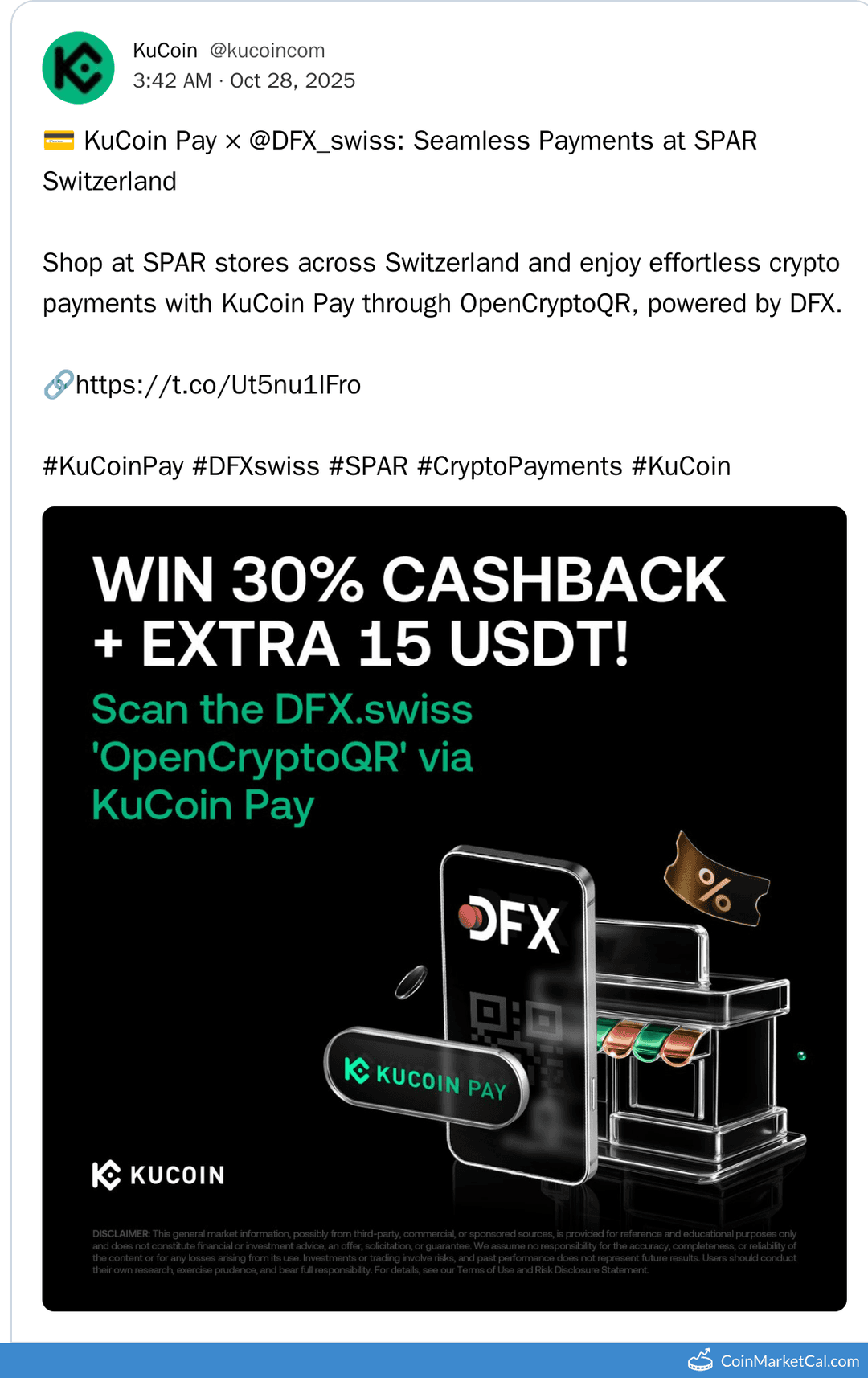 KuCoin Pay Integration with DFX for Seamless Payments at SPAR Switzerland