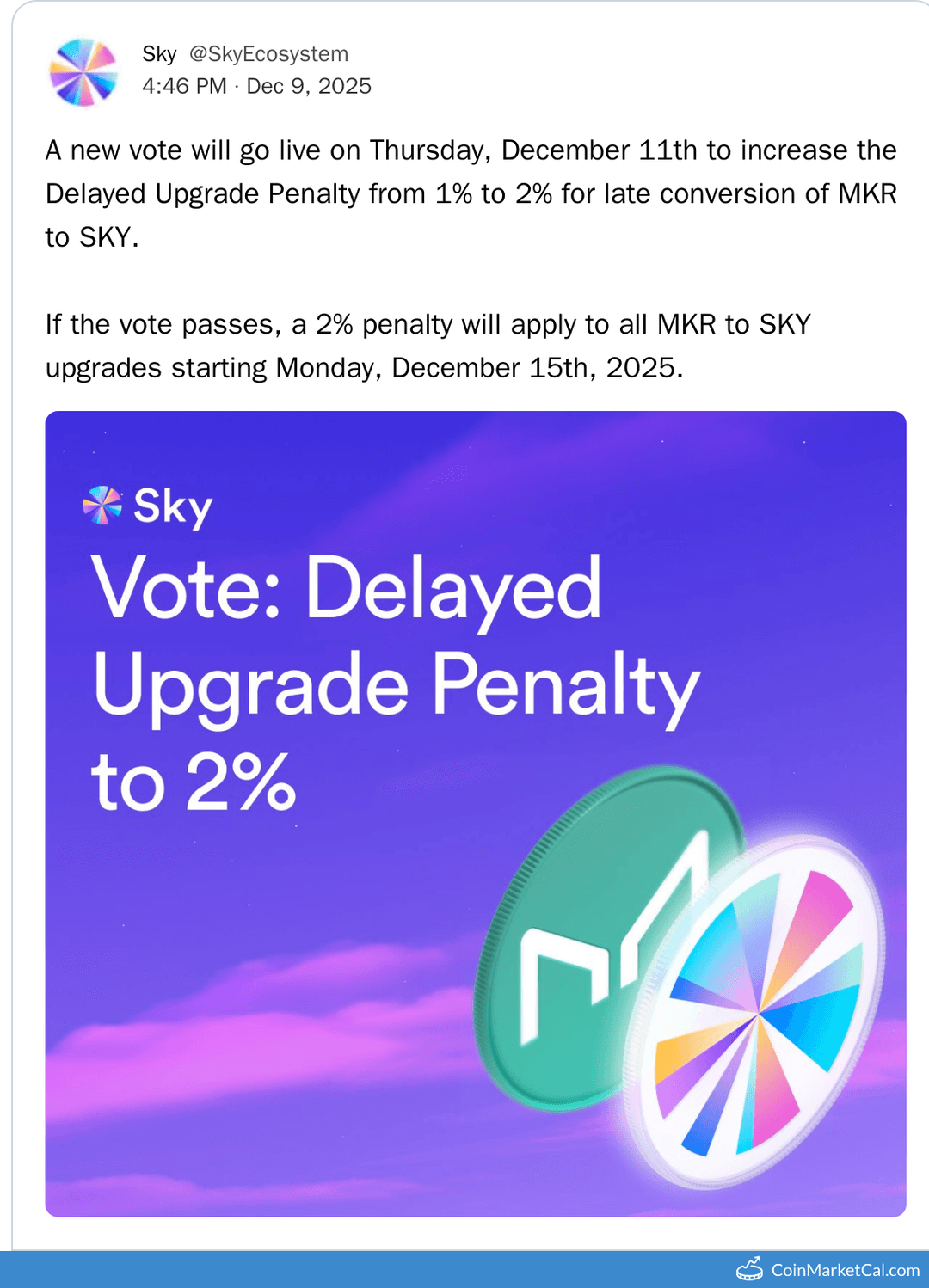 Maker Penalty Increase Vote