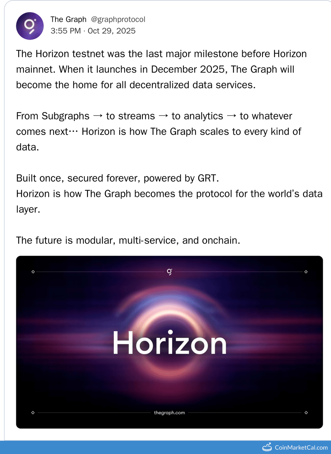 The Graph Horizon Mainnet Launch