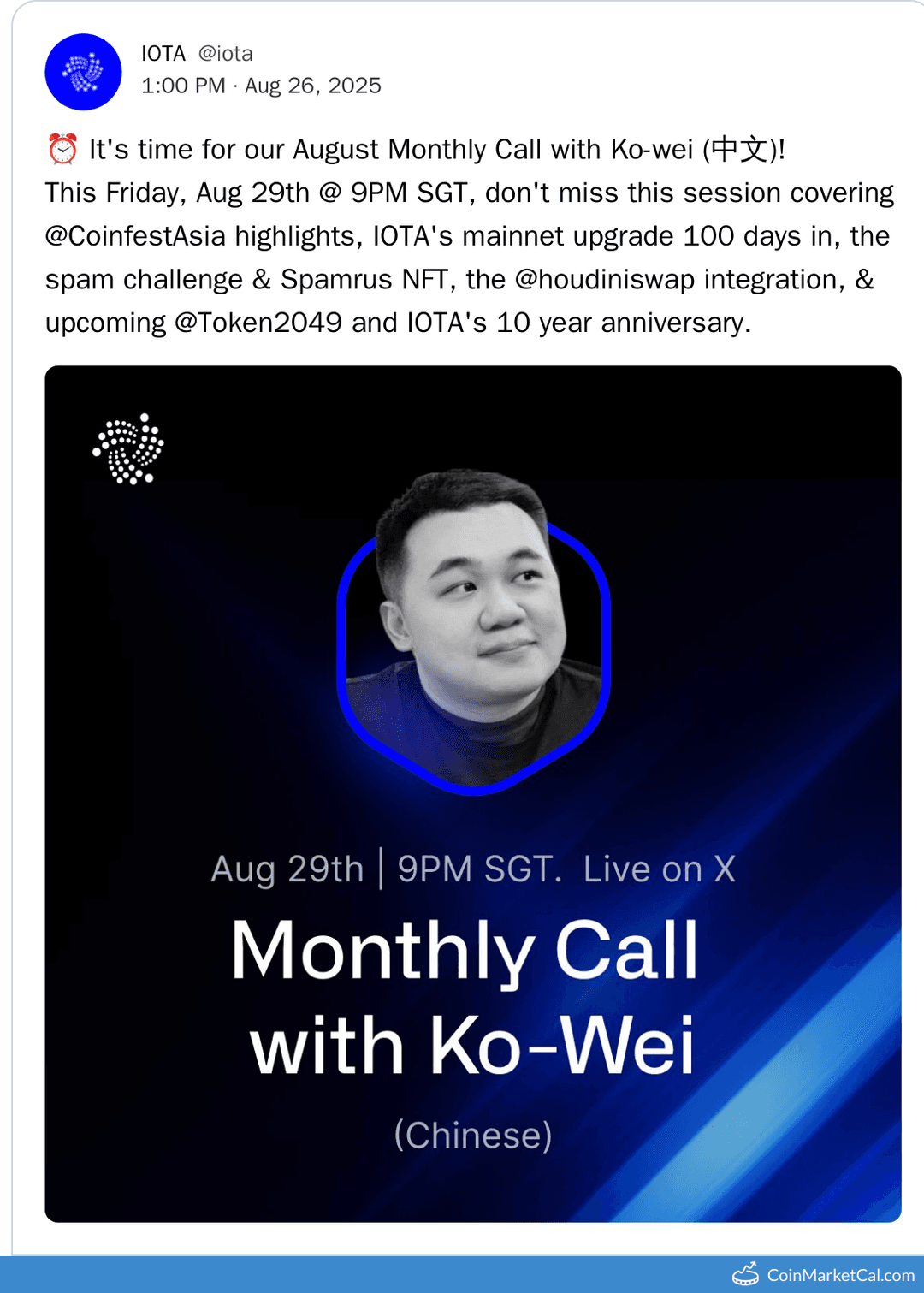 IOTA Monthly Call with Ko-wei