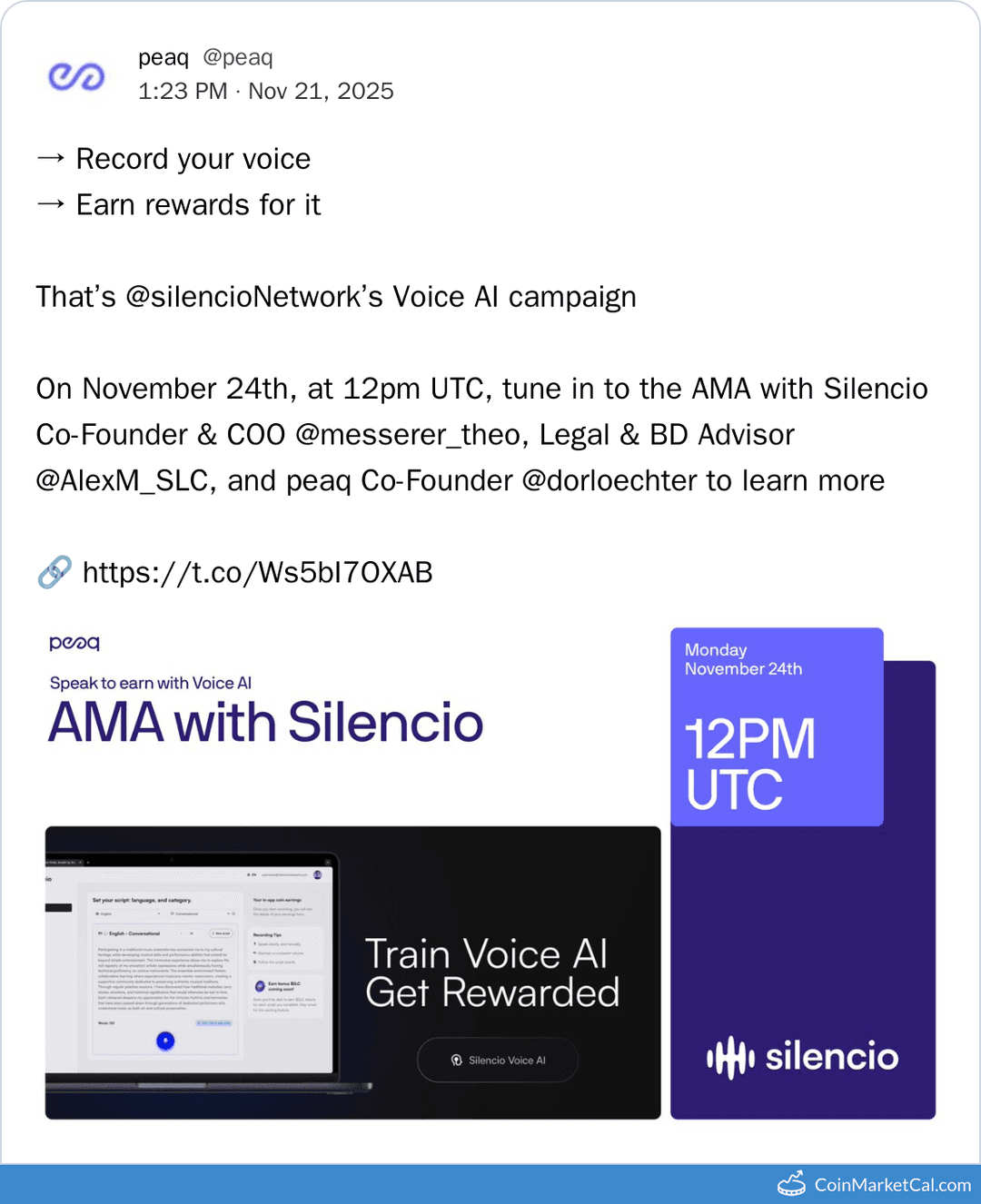 Peaq & Silencio AMA on Voice AI Campaign