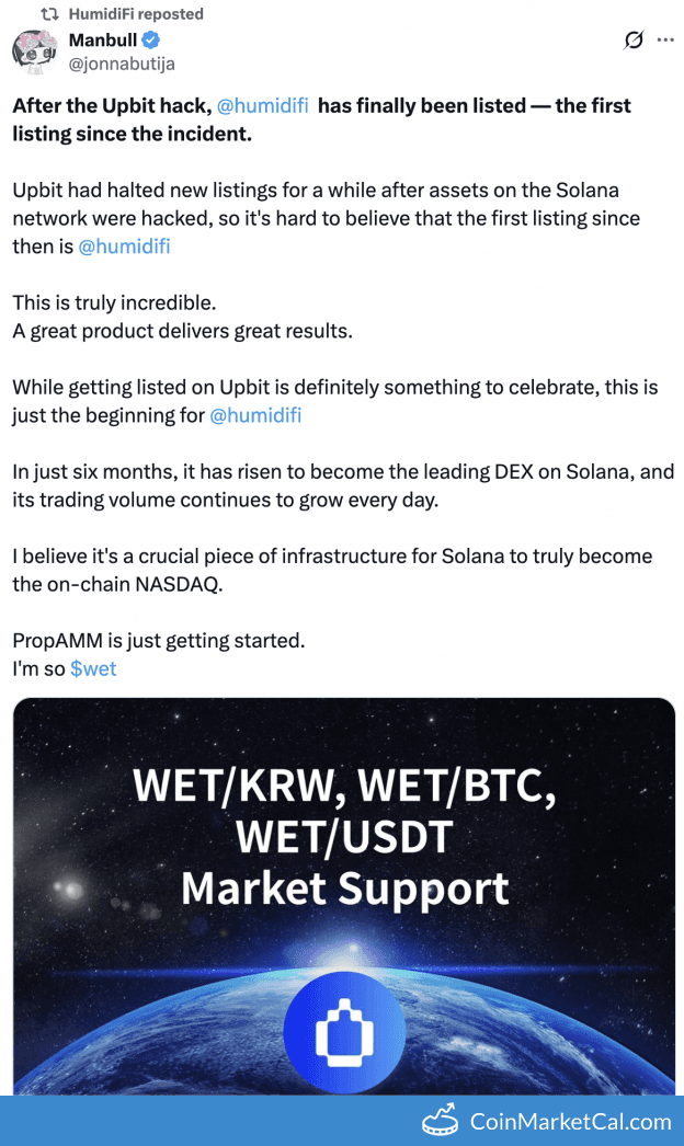 HumidiFi Upbit Listing