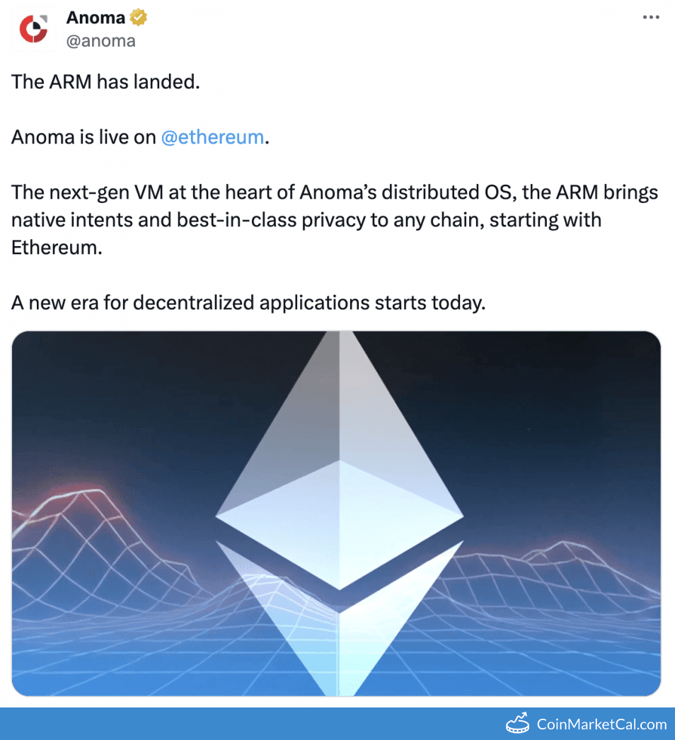 Anoma Mainnet Launch on Ethereum