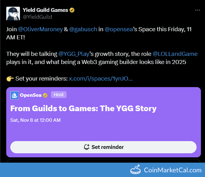 Yield Guild Games X Spaces with OpenSea