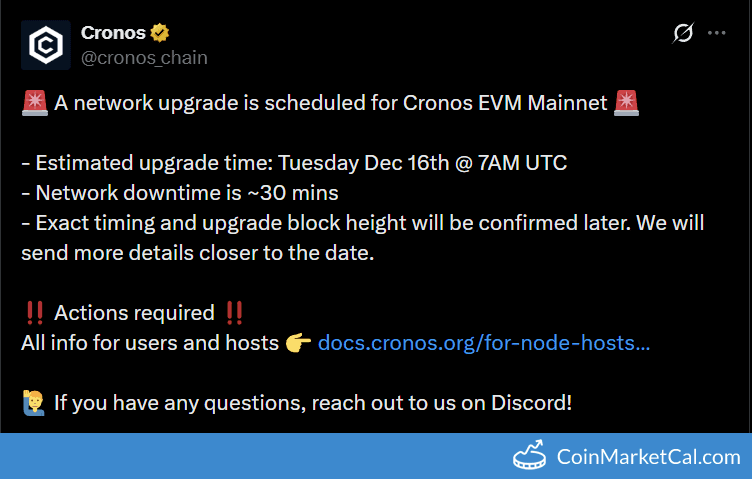Cronos V1.6 EVM Mainnet Upgrade
