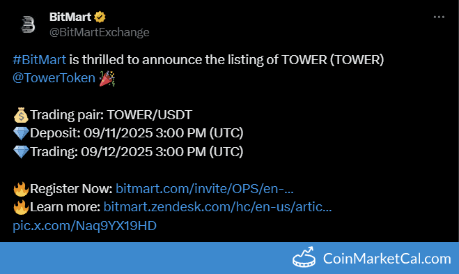 TOWER (TOWER) BitMart Listing